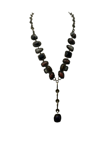 Long Charming Multicolour Retro Vintage Style Tribal Resin Statement Necklace - Fatisha Boutique