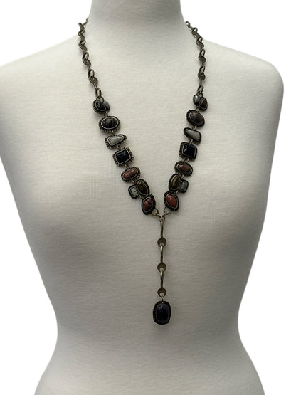 Long Charming Multicolour Retro Vintage Style Tribal Resin Statement Necklace - Fatisha Boutique
