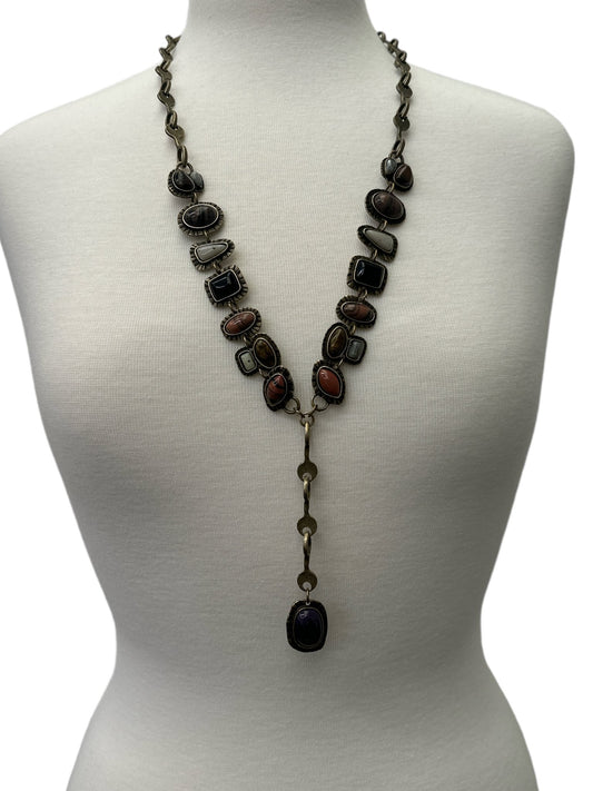 Long Charming Multicolour Retro Vintage Style Tribal Resin Statement Necklace - Fatisha Boutique