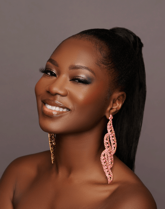 Long Elegant Diamante Rhinestone Dangle Earrings - Fatisha Boutique