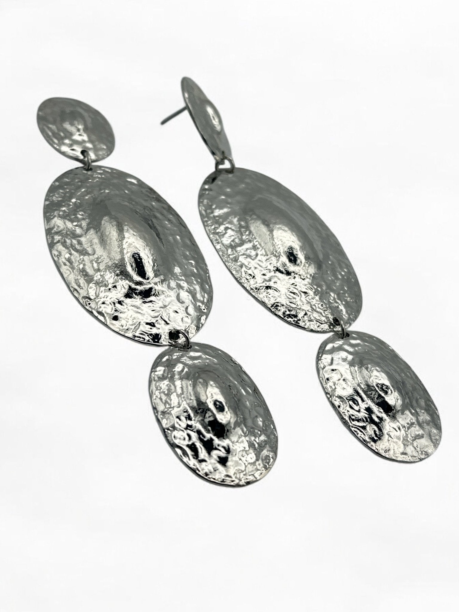 Long Elegant Hammered Alloy Dangle Earrings - Fatisha Boutique