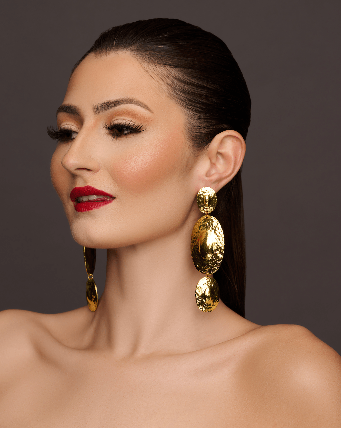 Long Elegant Hammered Alloy Dangle Earrings - Fatisha Boutique