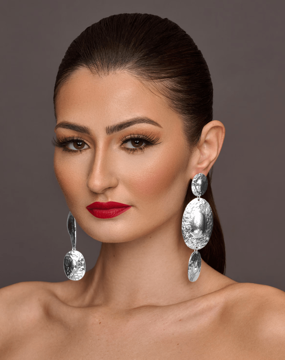 Long Elegant Hammered Alloy Dangle Earrings - Fatisha Boutique