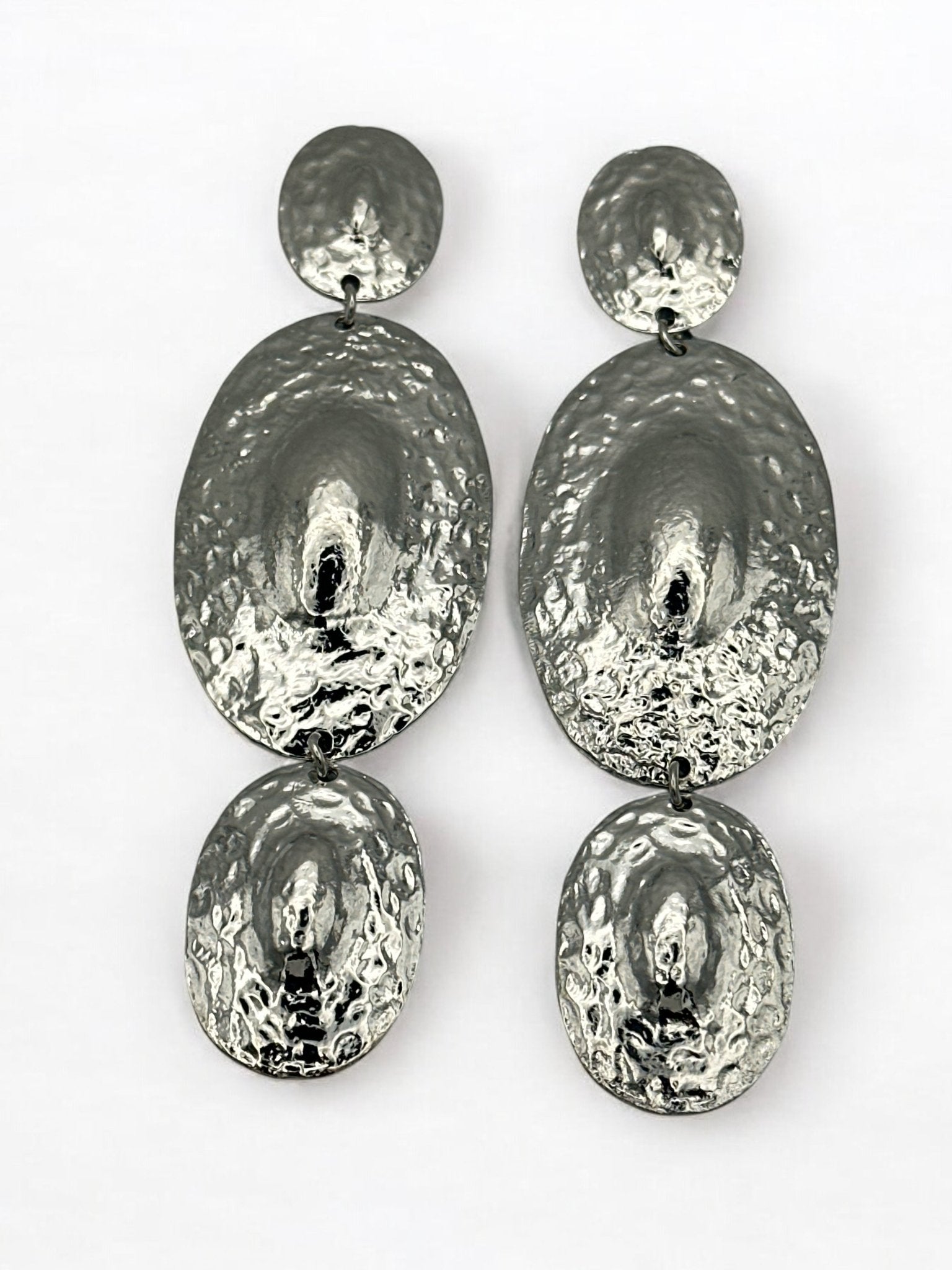 Long Elegant Hammered Alloy Dangle Earrings - Fatisha Boutique
