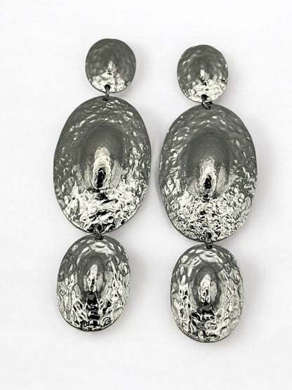Long Elegant Hammered Alloy Dangle Earrings - Fatisha Boutique