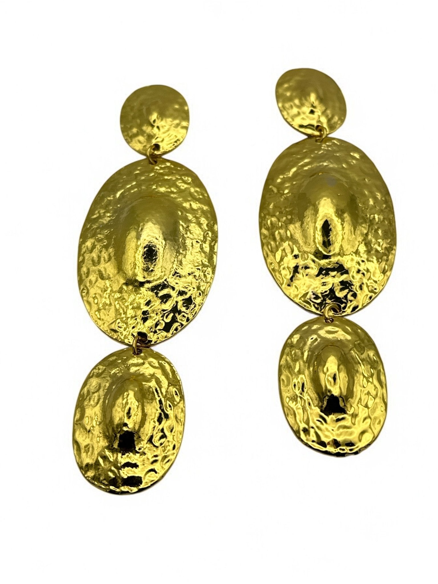 Long Elegant Hammered Alloy Dangle Earrings - Fatisha Boutique
