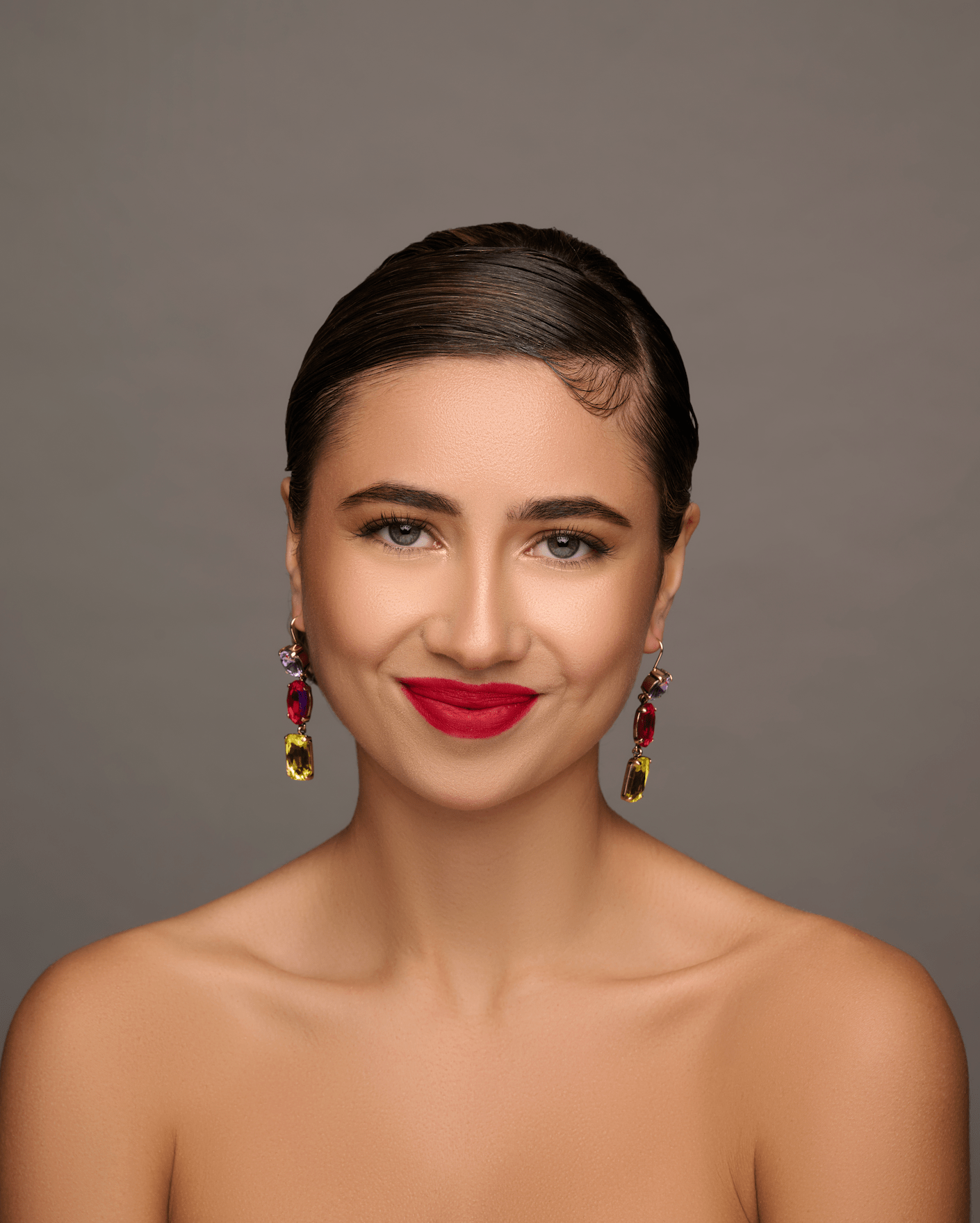 Long Elegant Multicolours Rhinestone Dangle Earrings - Fatisha Boutique