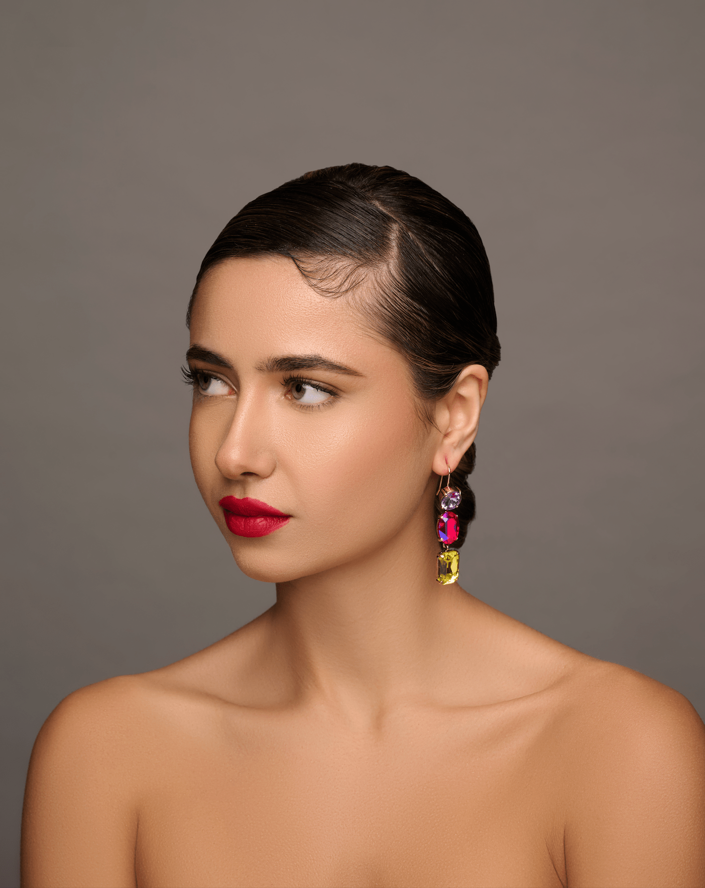 Long Elegant Multicolours Rhinestone Dangle Earrings - Fatisha Boutique