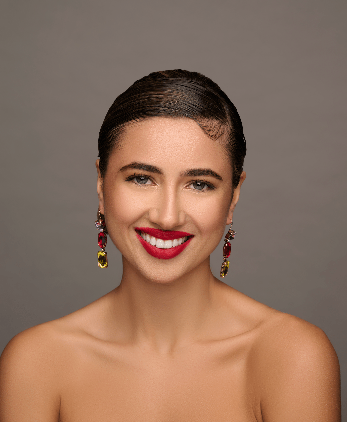 Long Elegant Multicolours Rhinestone Dangle Earrings - Fatisha Boutique
