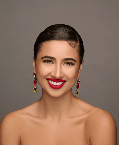 Long Elegant Multicolours Rhinestone Dangle Earrings - Fatisha Boutique