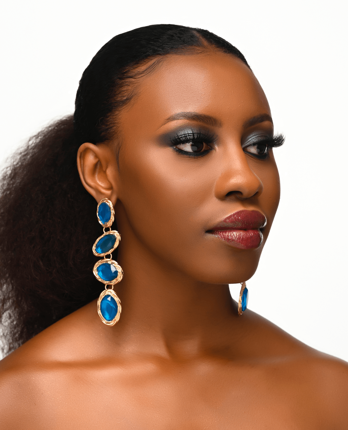 Long Elegant Sparkling Rhinestone Statement Stud Dangle Earrings - Fatisha Boutique