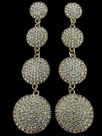 Long Elegant Sparkling Stud Dangle Earrings - Fatisha Boutique