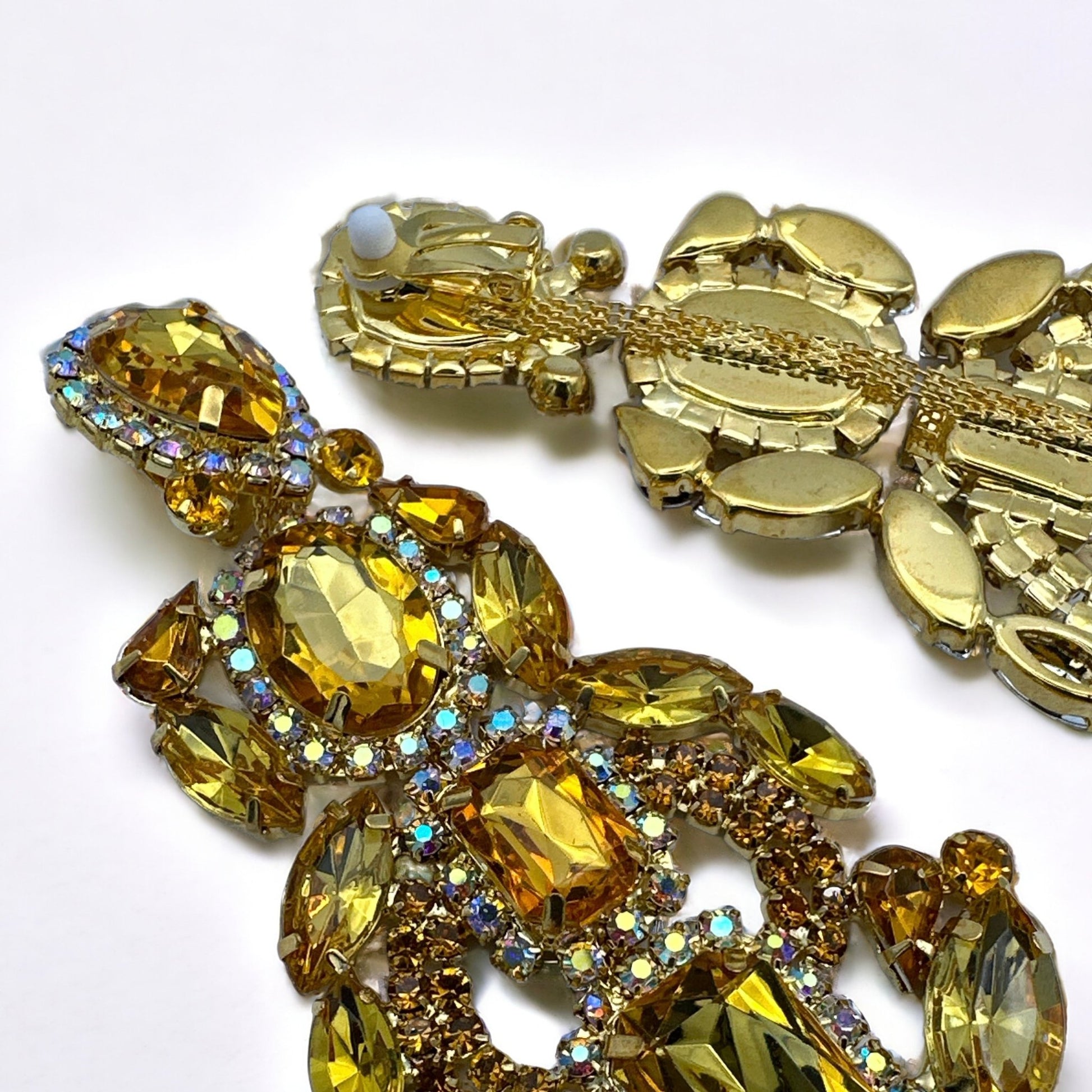 Long Elegant Statement Diamante Rhinestone Dangle Earrings - Fatisha Boutique