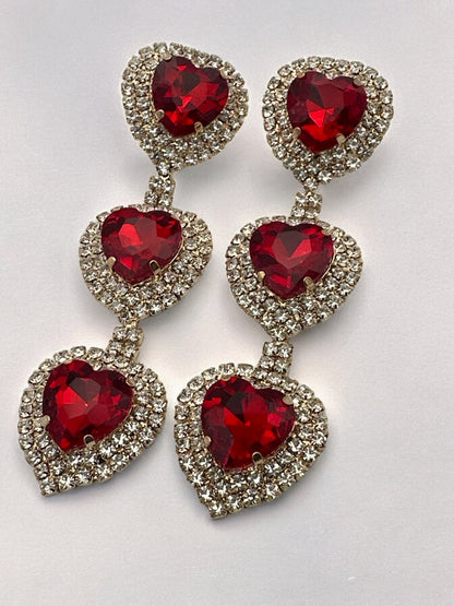 Long Glamorous Elegant Diamante Rhinestone Dangle Earrings - Fatisha Boutique