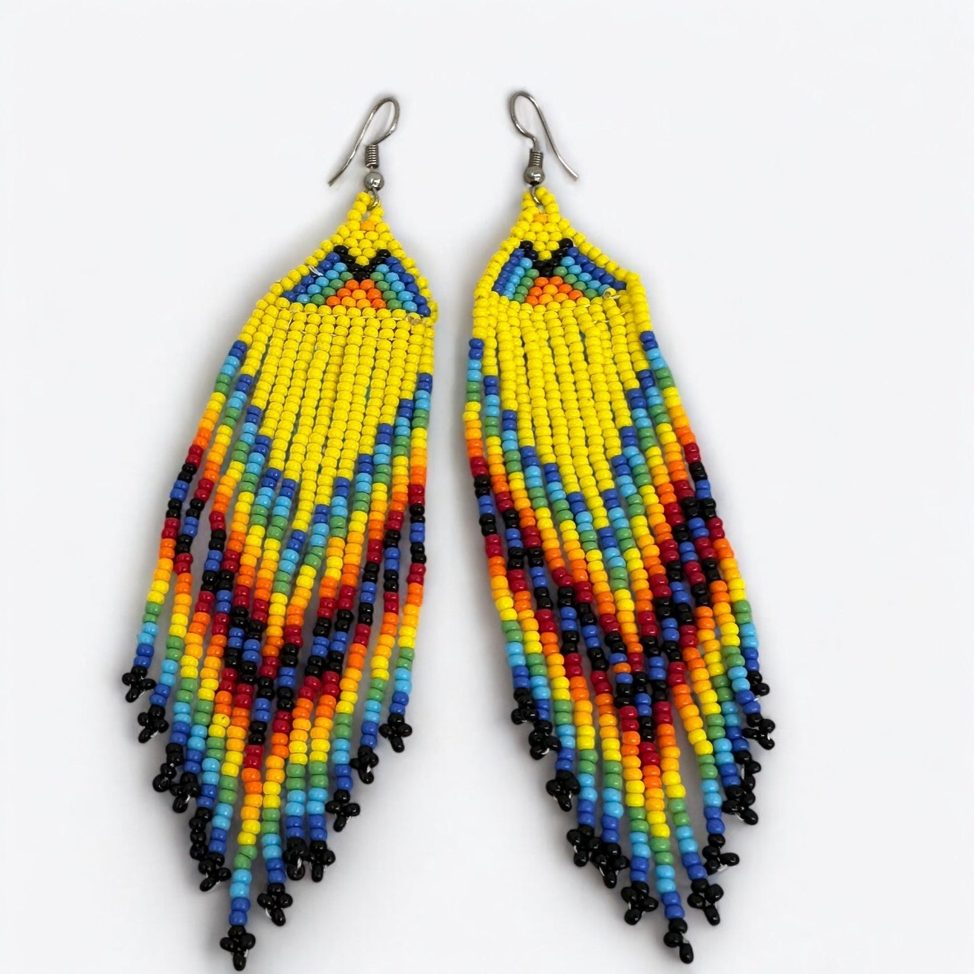 Long Multicolour Authentic Maasai Zulu Style Tribal Ethnic Tassel Earrings - Fatisha Boutique