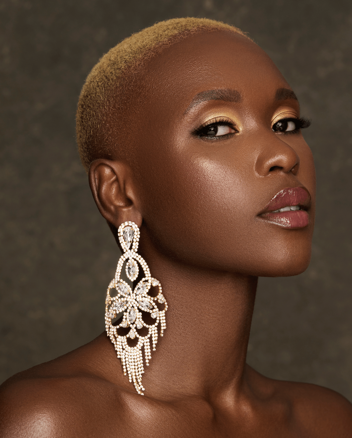 Long Statement Rhinestone Chandelier Tassel Earrings - Fatisha Boutique