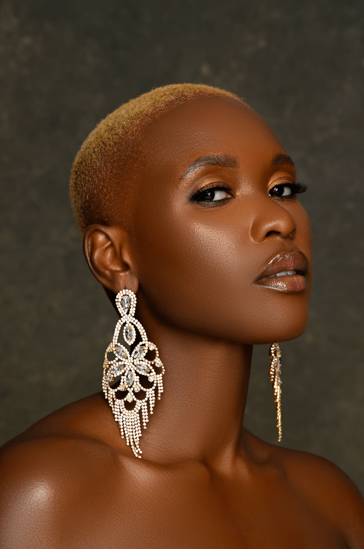 Long Statement Rhinestone Chandelier Tassel Earrings - Fatisha Boutique