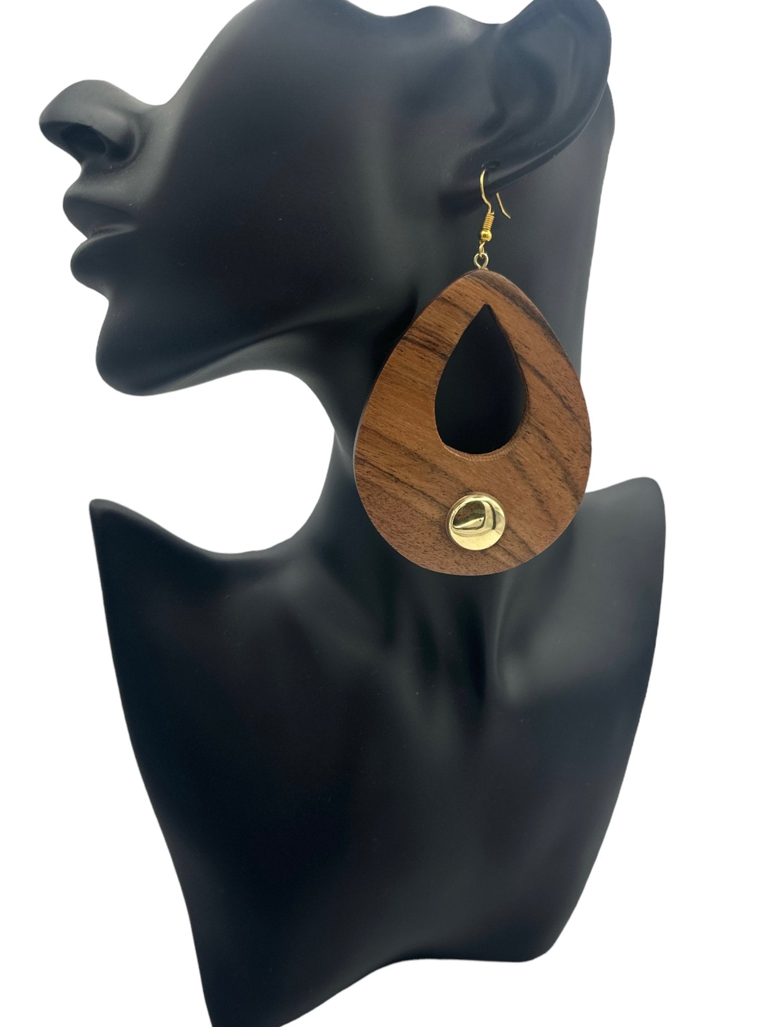 Long Teardrop Wooden Ethnic Dangle Earrings - Fatisha Boutique