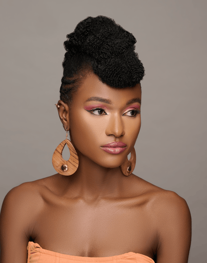 Long Teardrop Wooden Ethnic Dangle Earrings - Fatisha Boutique