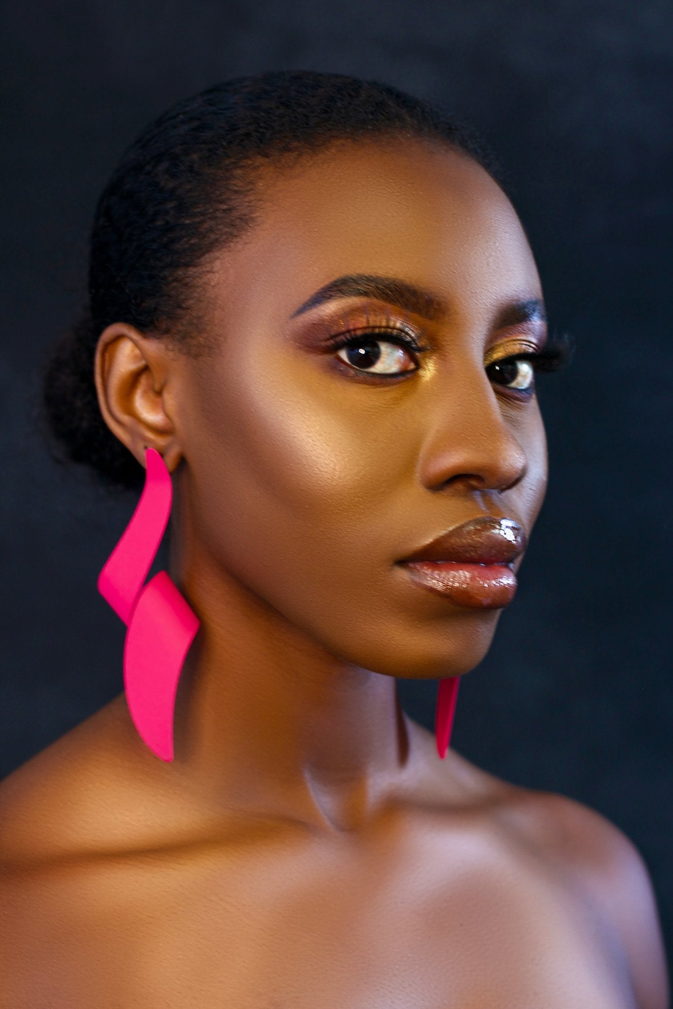 Long Twisted Spiral Colourful Metal Statement Earrings - Fatisha Boutique