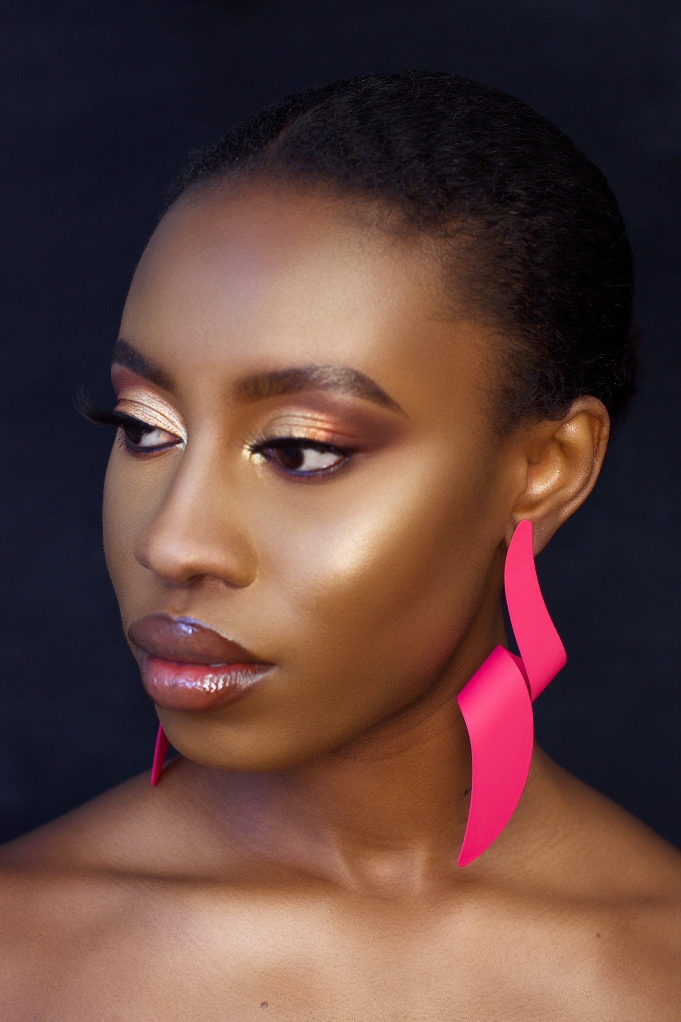 Long Twisted Spiral Colourful Metal Statement Earrings - Fatisha Boutique