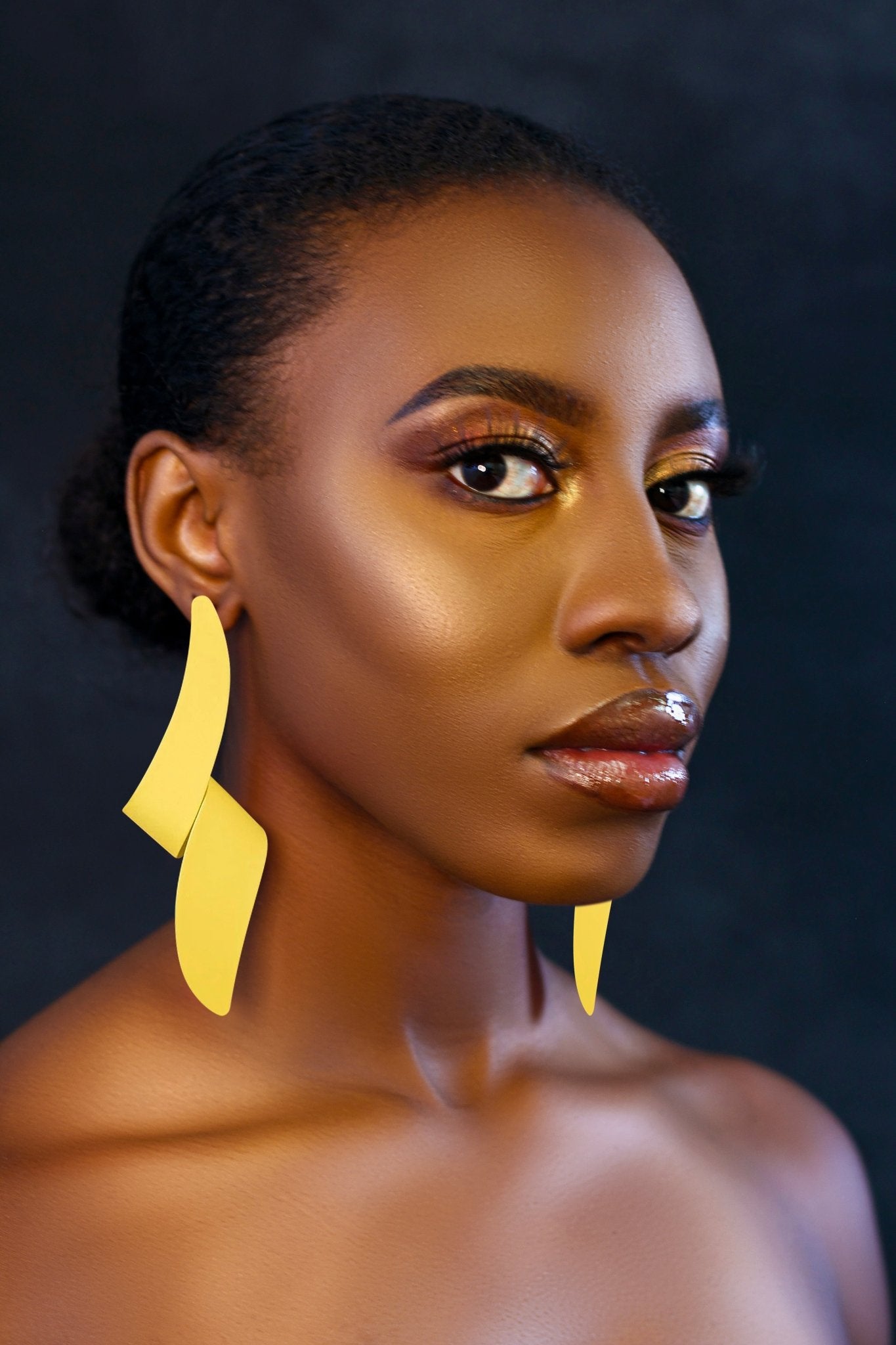Long Twisted Spiral Colourful Metal Statement Earrings - Fatisha Boutique