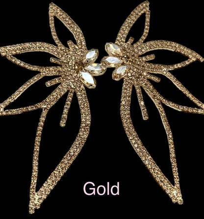 Luxury Crystal Rhinestones Flower Shape Designed Statement Stud Earrings - Fatisha Boutique