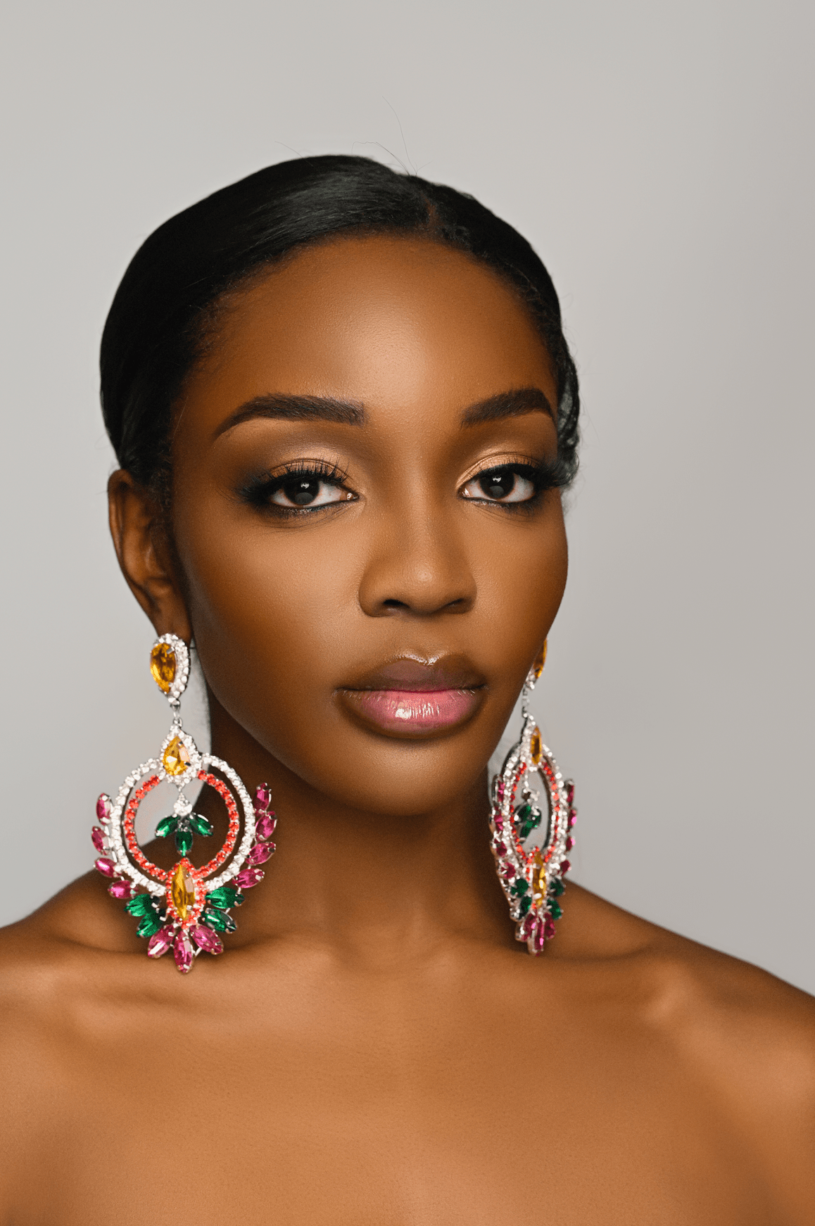 Luxury Multicolour Rhinestones Crystal Teardrop Statement Stud Earrings - Fatisha Boutique