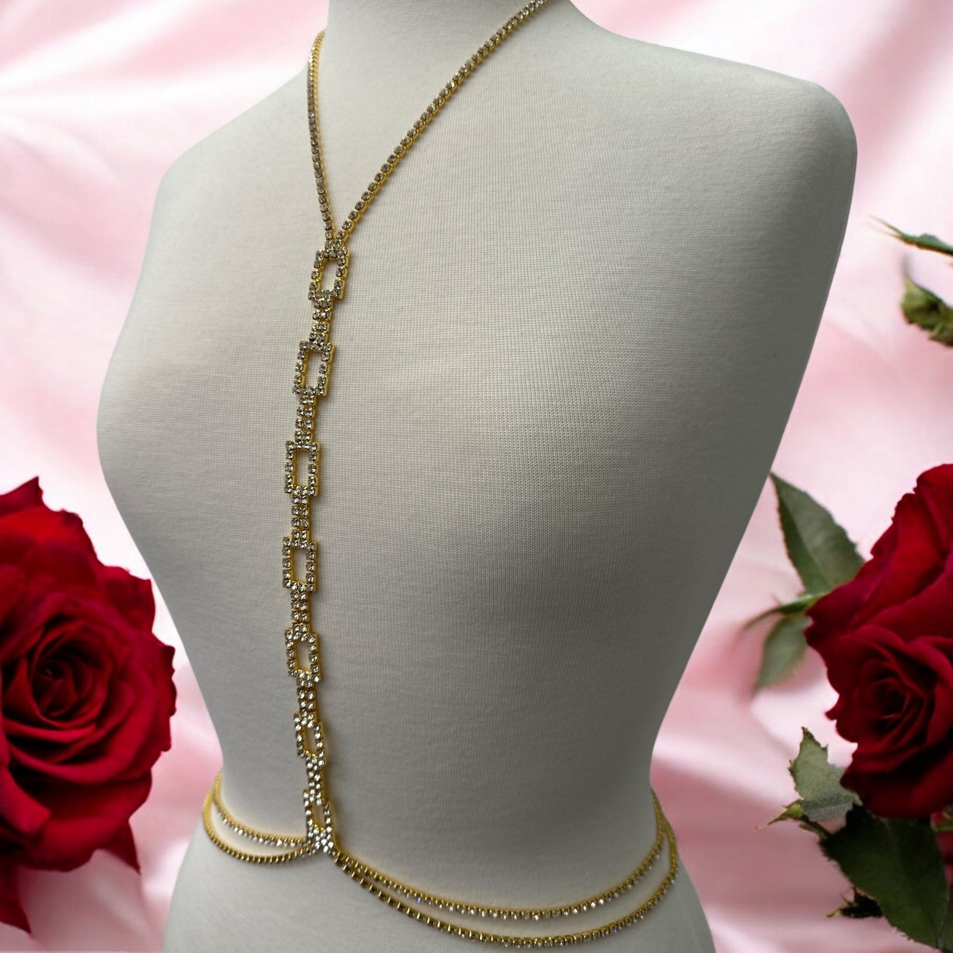Luxury Rhinestone Body Chain Jewellery – Gold & Silver - Fatisha Boutique