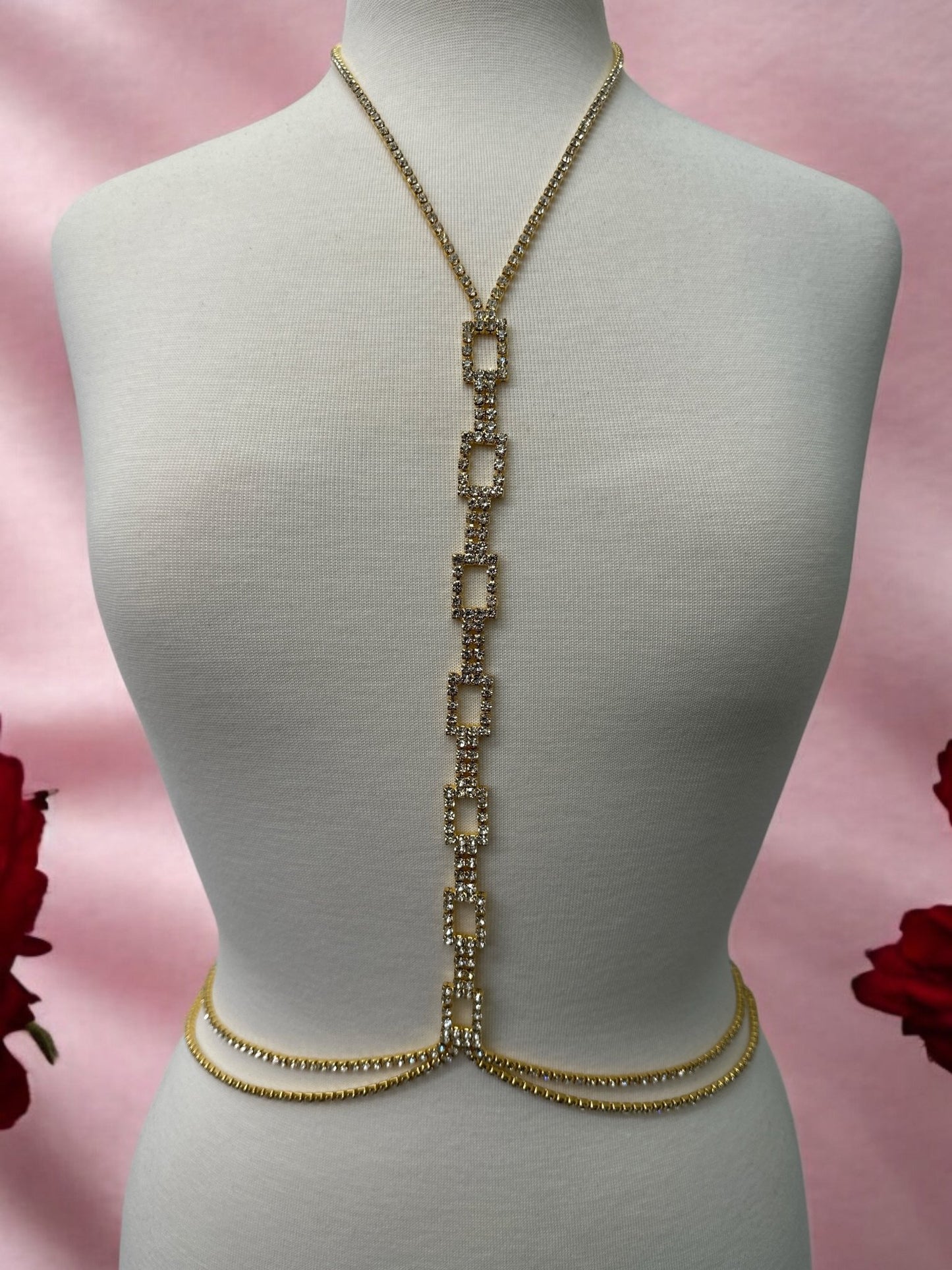 Luxury Rhinestone Body Chain Jewellery – Gold & Silver - Fatisha Boutique