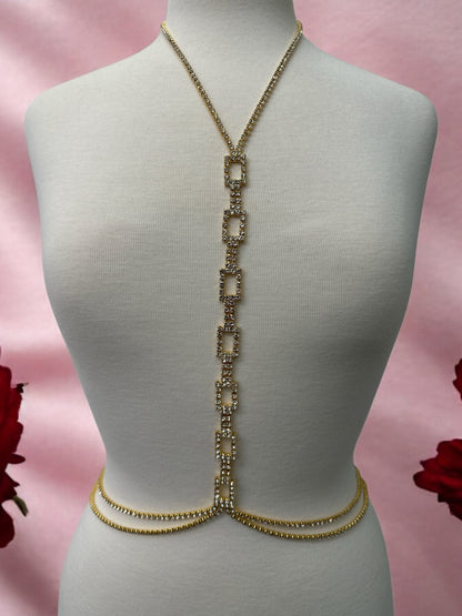 Luxury Rhinestone Body Chain Jewellery – Gold & Silver - Fatisha Boutique