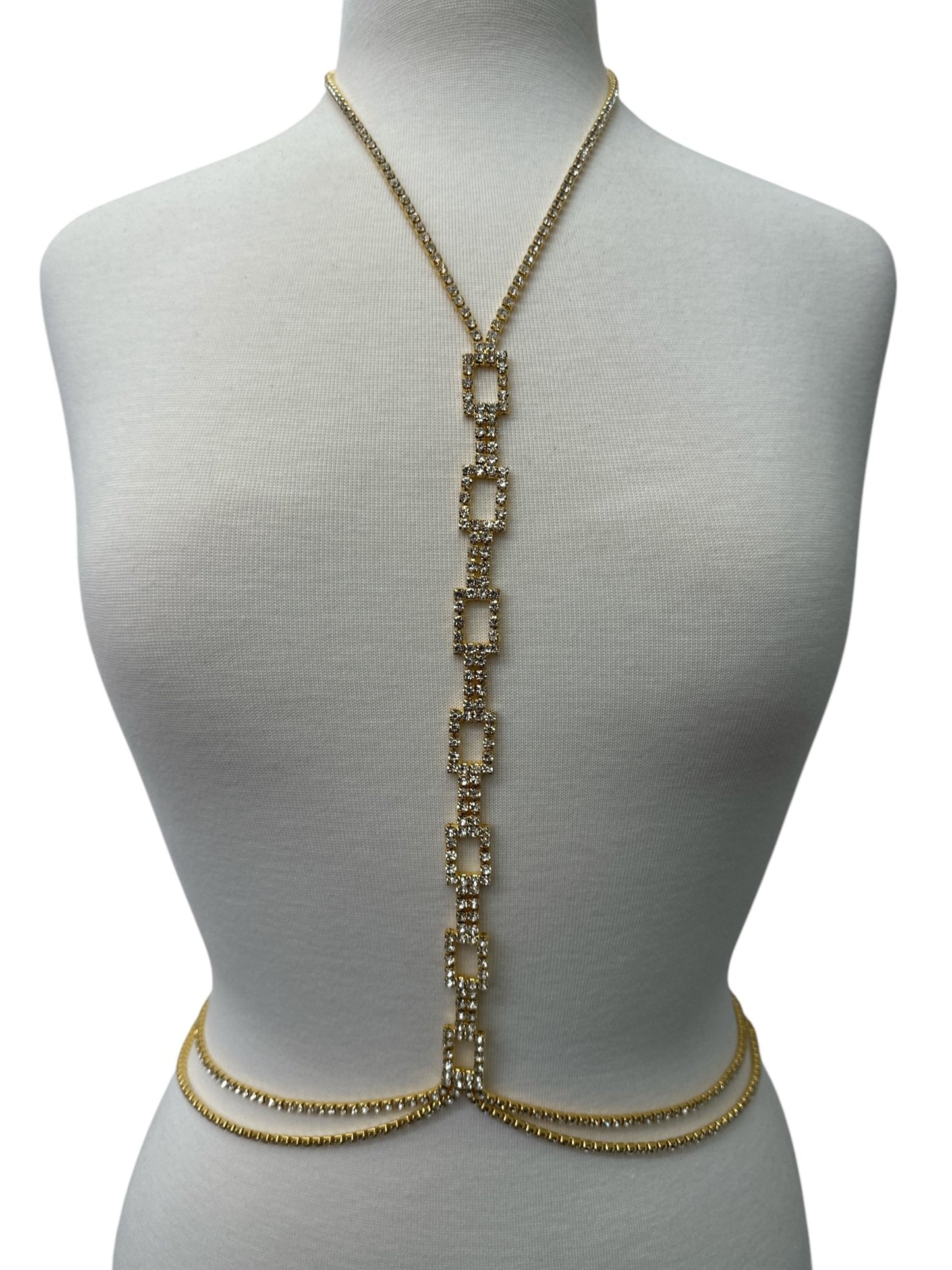 Luxury Rhinestone Body Chain Jewellery – Gold & Silver - Fatisha Boutique