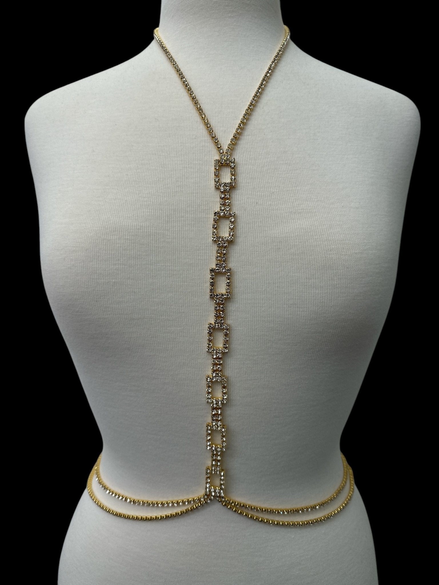 Luxury Rhinestone Body Chain Jewellery – Gold & Silver - Fatisha Boutique