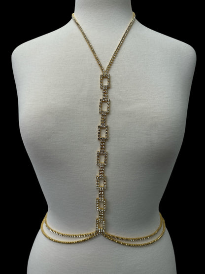 Luxury Rhinestone Body Chain Jewellery – Gold & Silver - Fatisha Boutique