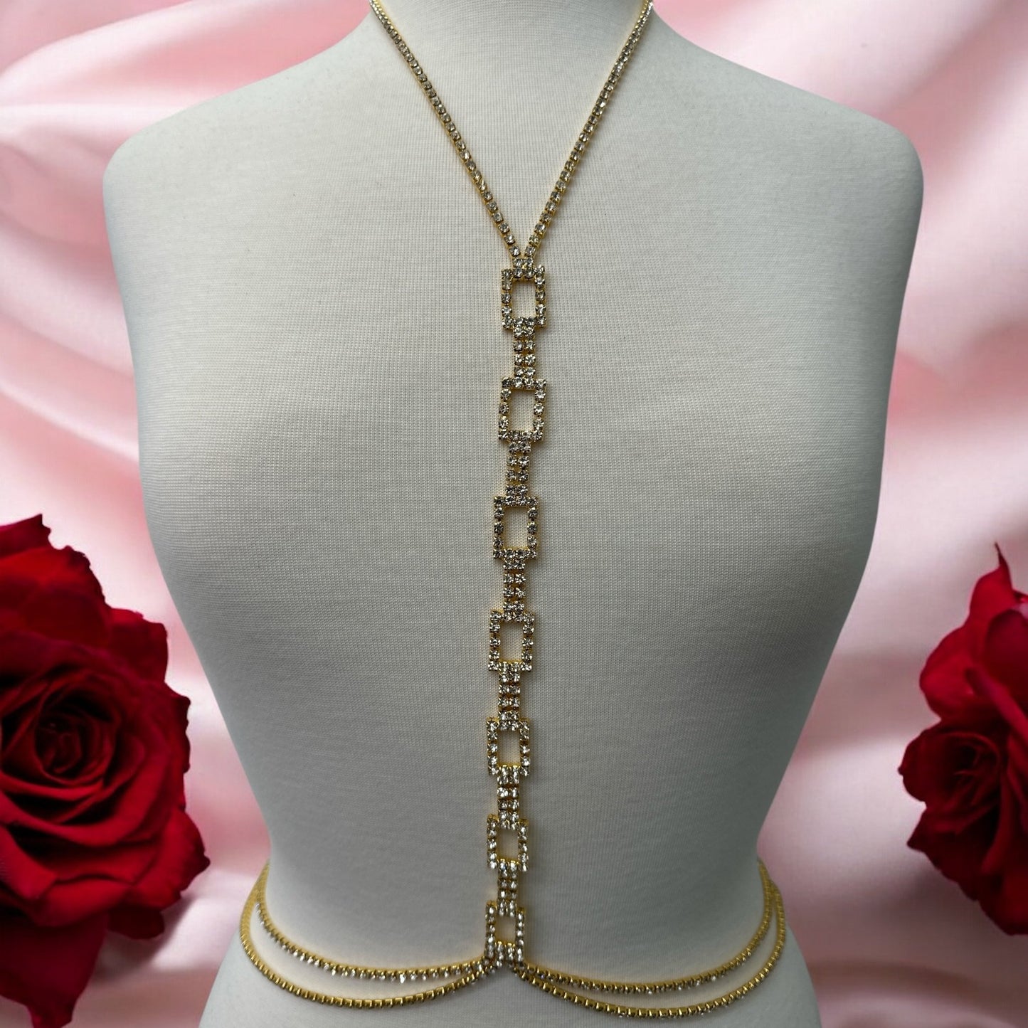 Luxury Rhinestone Body Chain Jewellery – Gold & Silver - Fatisha Boutique