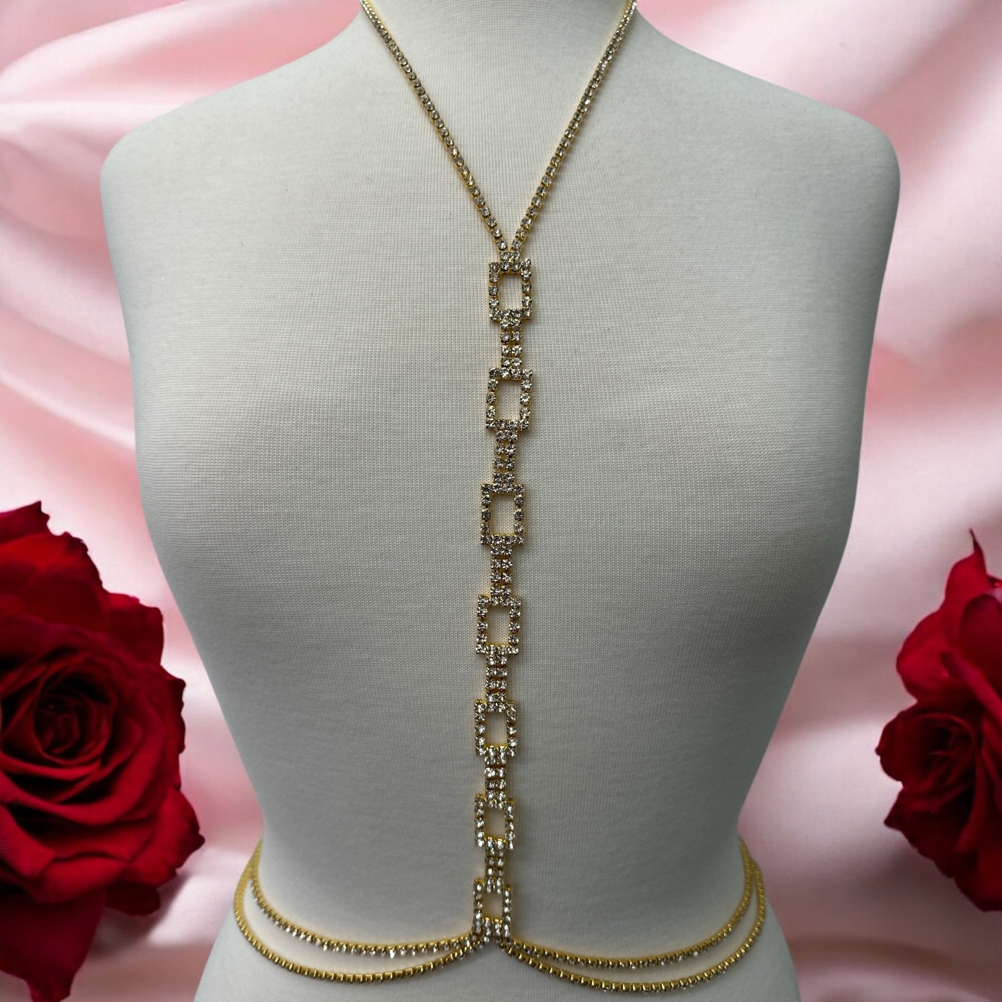 Luxury Rhinestone Body Chain Jewellery – Gold & Silver - Fatisha Boutique
