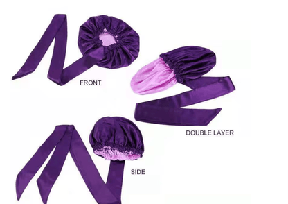 Luxury Satin Silk Double - Layered Bonnet Turban Headwrap Cap - Fatisha Boutique
