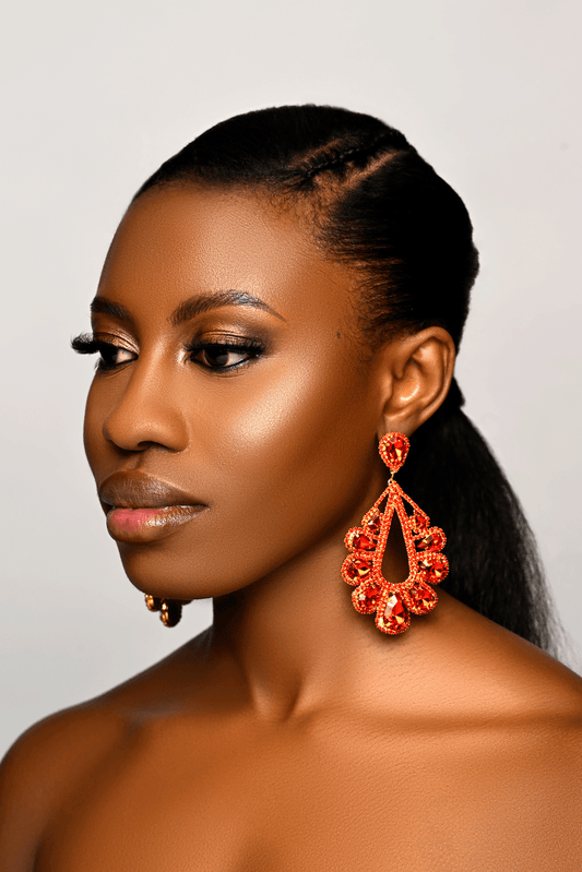Luxury Teardrop Crystal Gemstones Rhinestones Statement Earrings - Fatisha Boutique
