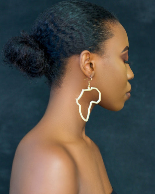 Medium Africa Map Shape Dangle Earrings - Fatisha Boutique