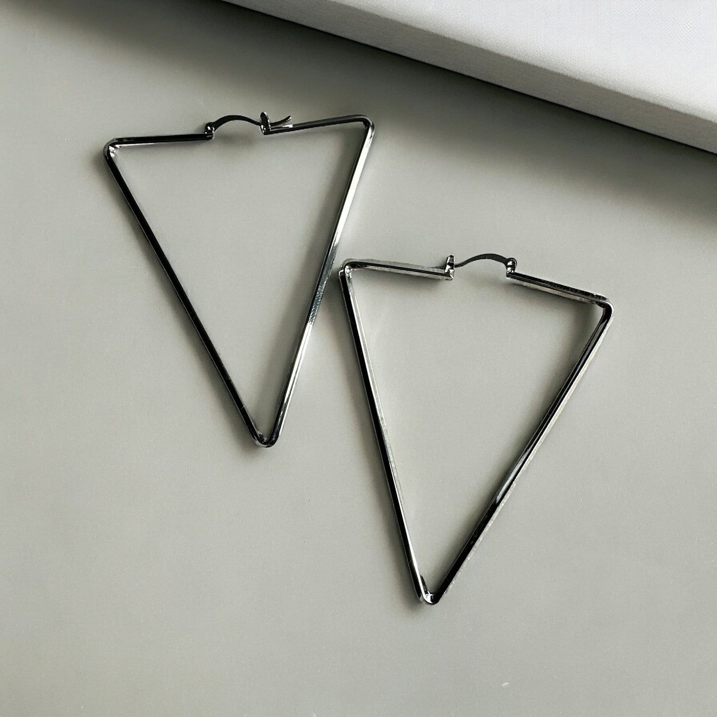 Medium Triangle Statement Hoop Earrings - Fatisha Boutique