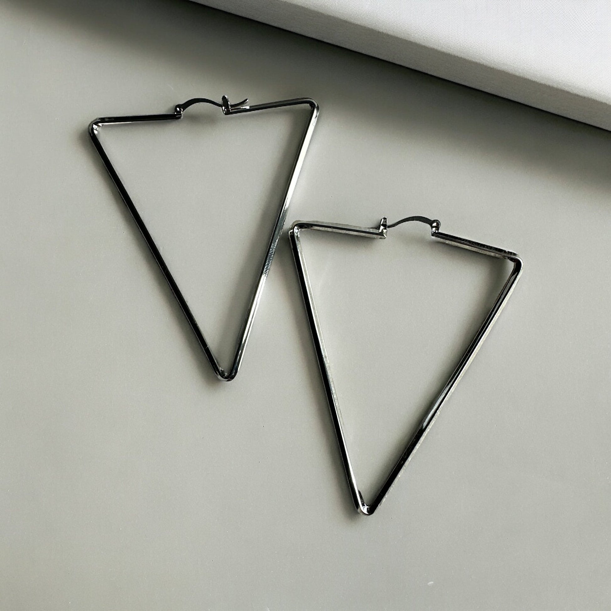 Medium Triangle Statement Hoop Earrings - Fatisha Boutique