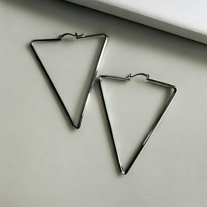 Medium Triangle Statement Hoop Earrings - Fatisha Boutique