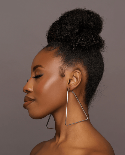 Medium Triangle Statement Hoop Earrings - Fatisha Boutique