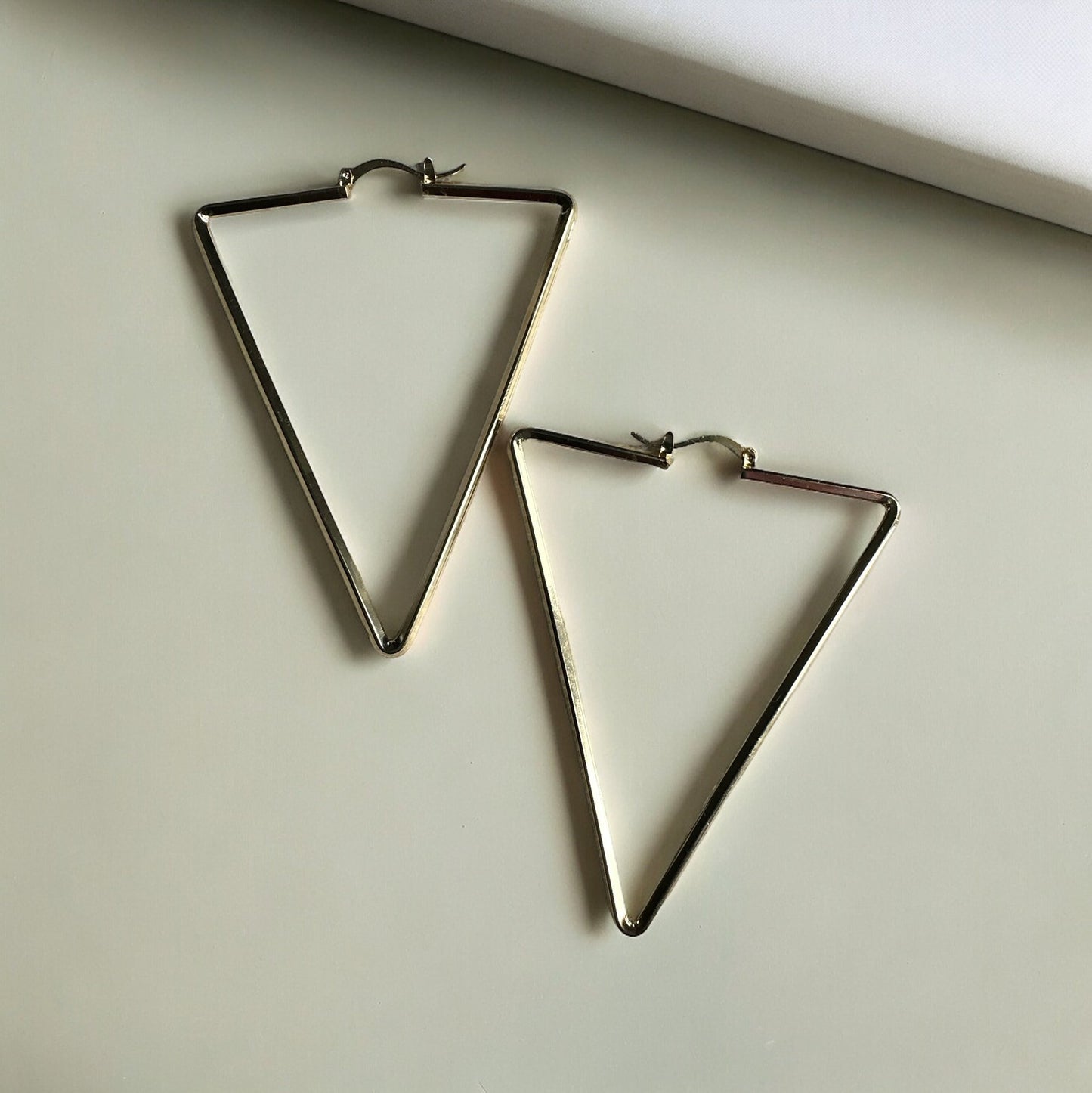 Medium Triangle Statement Hoop Earrings - Fatisha Boutique
