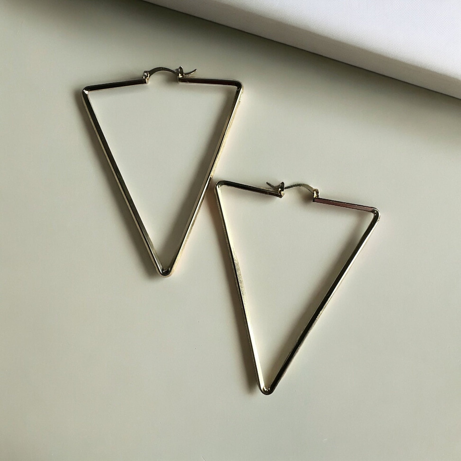 Medium Triangle Statement Hoop Earrings - Fatisha Boutique