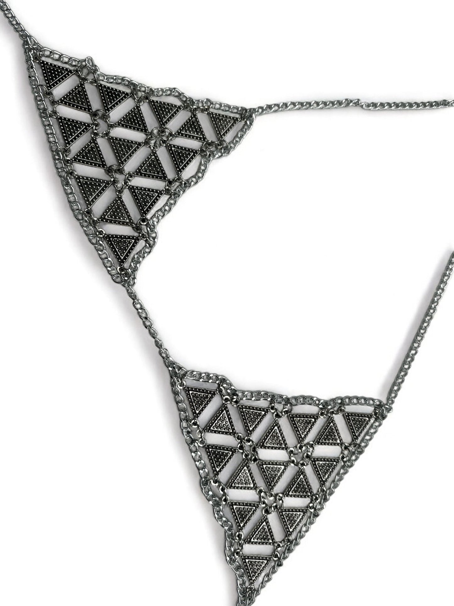 Metal Chain Triangle Bralette - Statement Body Jewellery - Fatisha Boutique