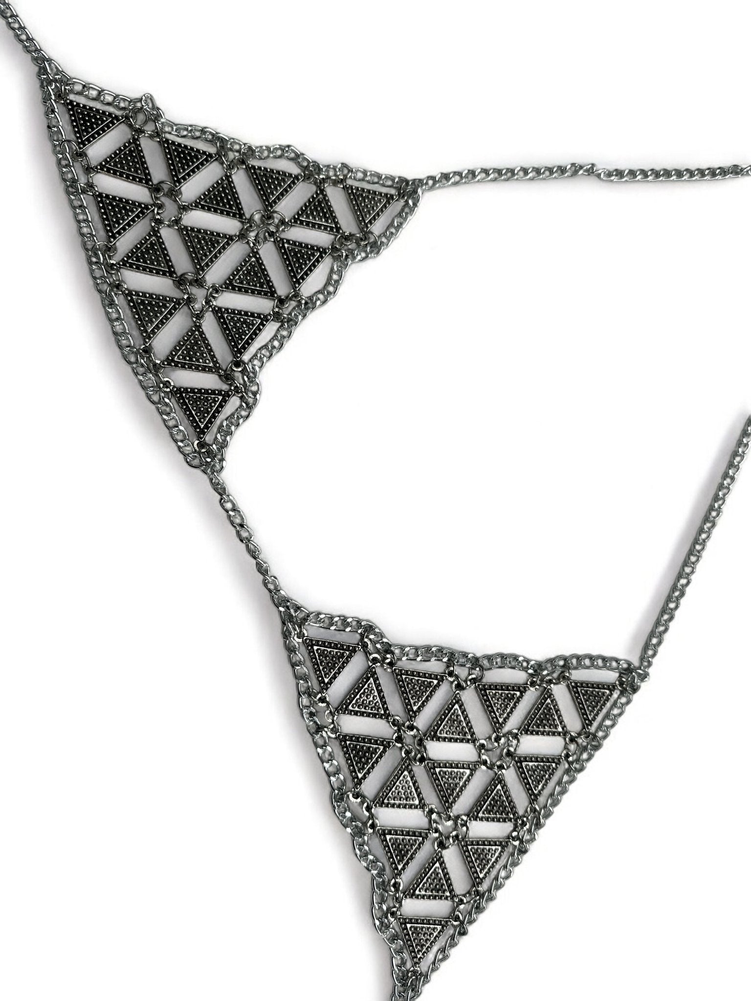 Metal Chain Triangle Bralette - Statement Body Jewellery - Fatisha Boutique