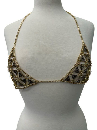 Metal Chain Triangle Bralette - Statement Body Jewellery - Fatisha Boutique