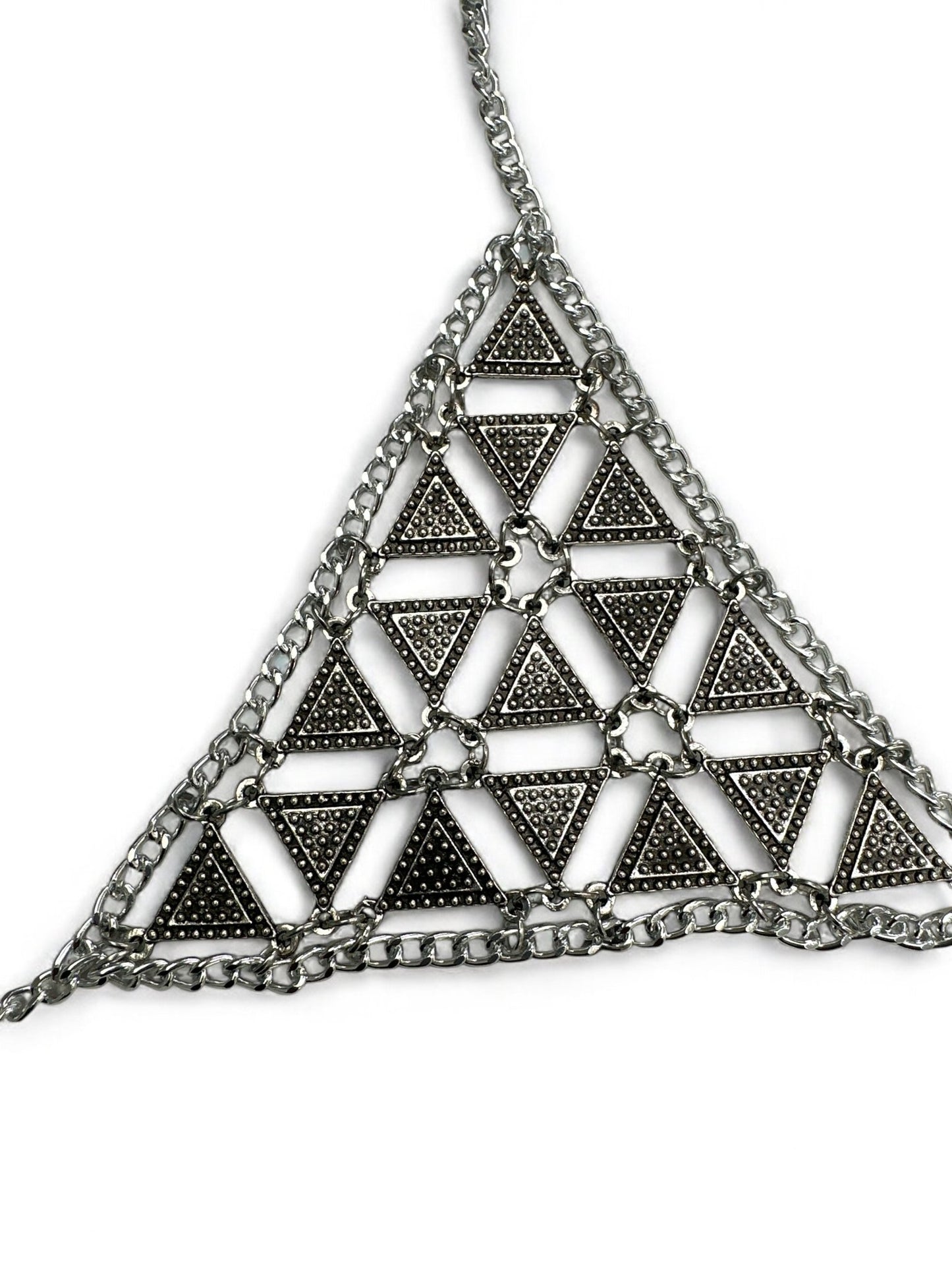 Metal Chain Triangle Bralette - Statement Body Jewellery - Fatisha Boutique