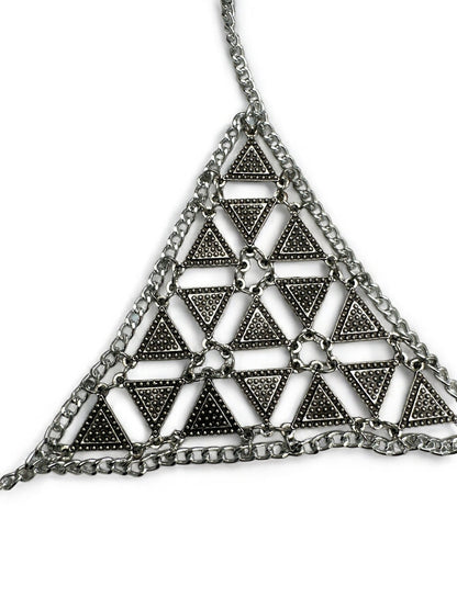 Metal Chain Triangle Bralette - Statement Body Jewellery - Fatisha Boutique